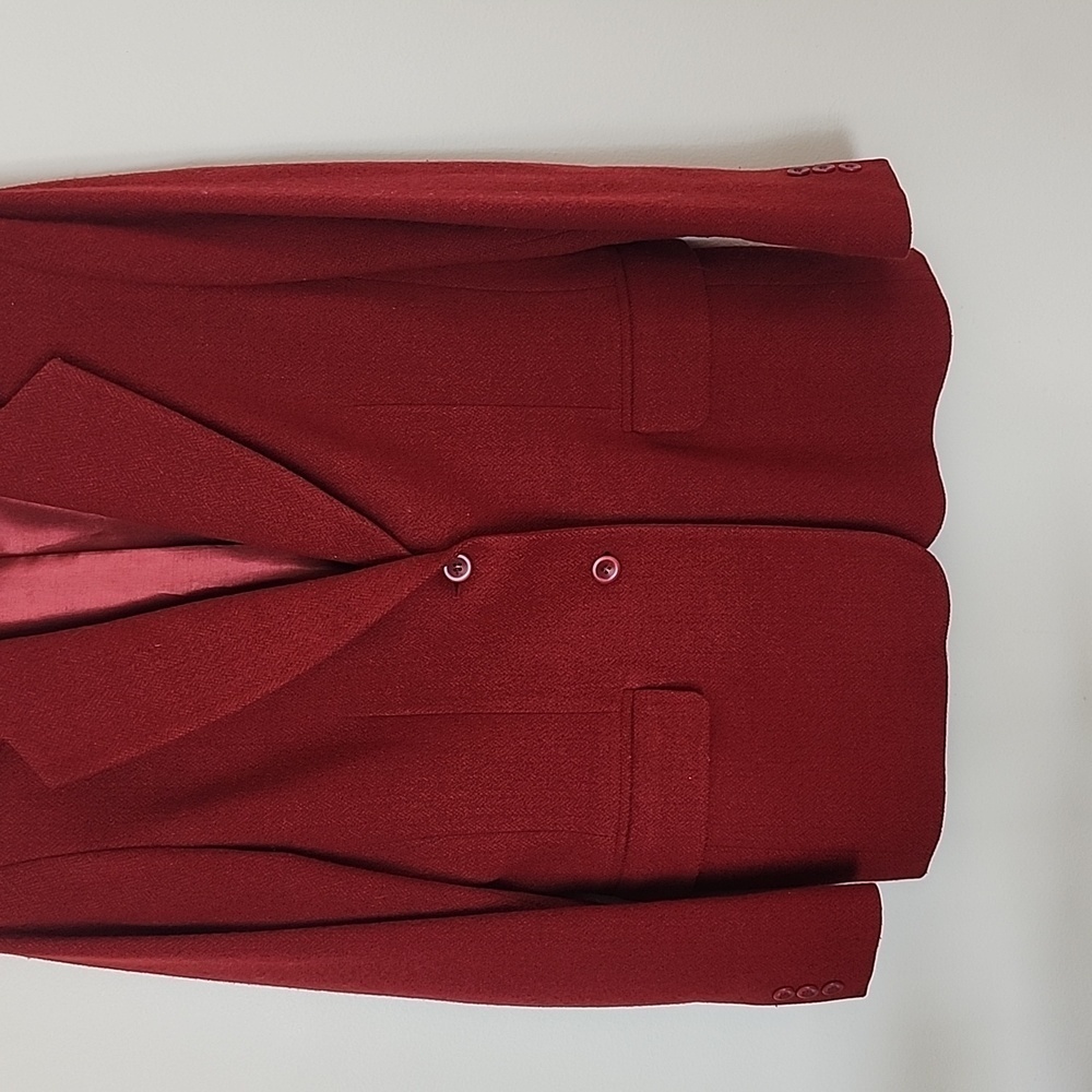 Pendleton Red Wool Lambswool Double Button Blazer… - image 3